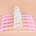 Kasmena Foldable Travel Carried-Friendly Magic Clothing Drying Hangers Shelf Plastic Household Anti-Skip Clothing Hanging Rack (5 Pack) CY-162 (Pink)